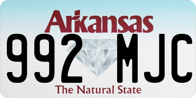 AR license plate 992MJC