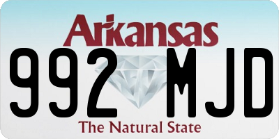 AR license plate 992MJD