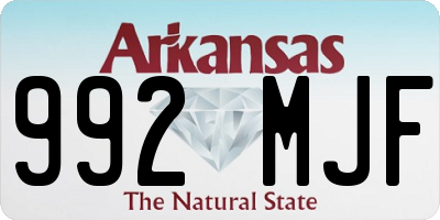 AR license plate 992MJF