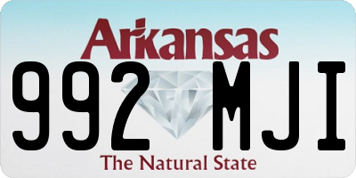 AR license plate 992MJI