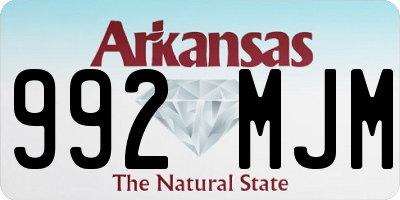 AR license plate 992MJM