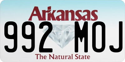 AR license plate 992MOJ