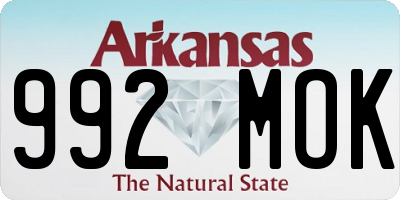 AR license plate 992MOK