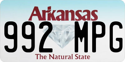 AR license plate 992MPG