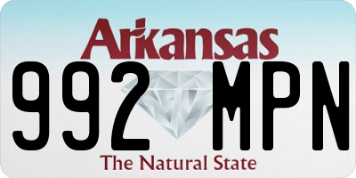 AR license plate 992MPN