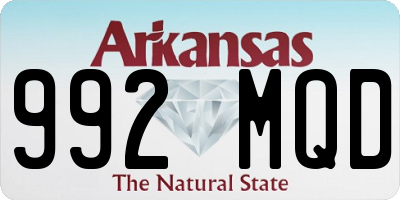 AR license plate 992MQD