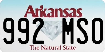 AR license plate 992MSO