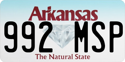 AR license plate 992MSP