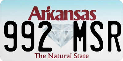AR license plate 992MSR