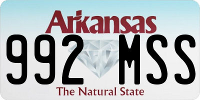 AR license plate 992MSS