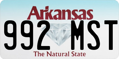 AR license plate 992MST