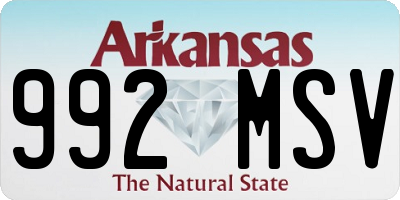 AR license plate 992MSV