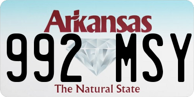 AR license plate 992MSY