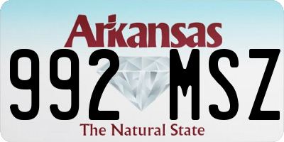 AR license plate 992MSZ