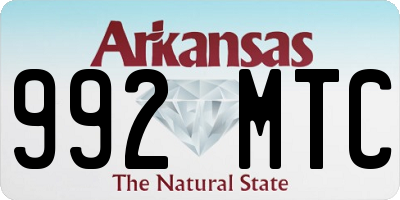 AR license plate 992MTC