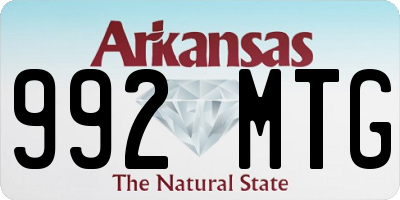AR license plate 992MTG