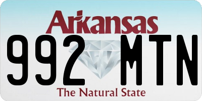 AR license plate 992MTN