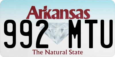 AR license plate 992MTU