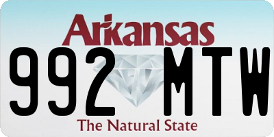 AR license plate 992MTW