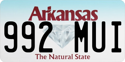 AR license plate 992MUI