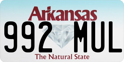 AR license plate 992MUL