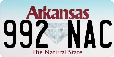 AR license plate 992NAC