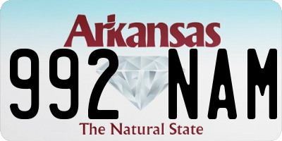 AR license plate 992NAM