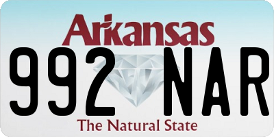 AR license plate 992NAR