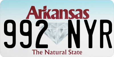 AR license plate 992NYR