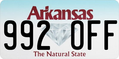 AR license plate 992OFF