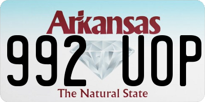 AR license plate 992UOP