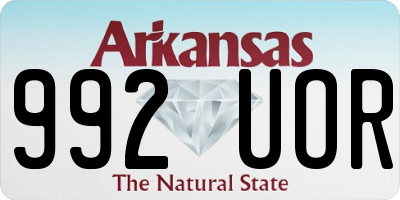 AR license plate 992UOR