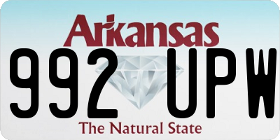 AR license plate 992UPW