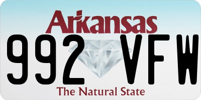 AR license plate 992VFW