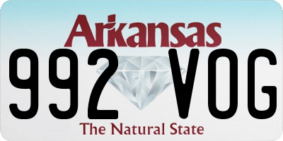AR license plate 992VOG