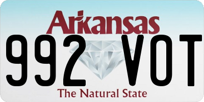 AR license plate 992VOT