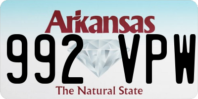 AR license plate 992VPW