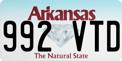 AR license plate 992VTD