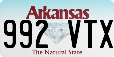 AR license plate 992VTX