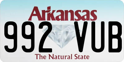 AR license plate 992VUB