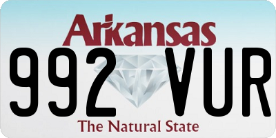 AR license plate 992VUR