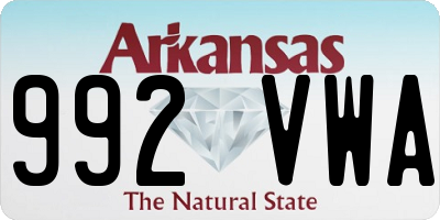 AR license plate 992VWA