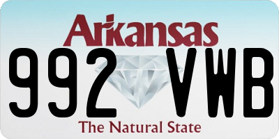 AR license plate 992VWB