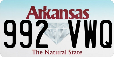 AR license plate 992VWQ