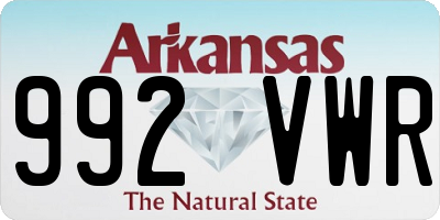 AR license plate 992VWR