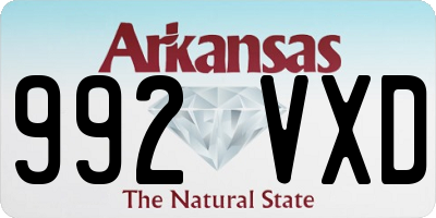 AR license plate 992VXD