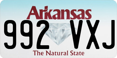 AR license plate 992VXJ