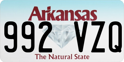 AR license plate 992VZQ