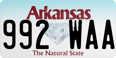 AR license plate 992WAA