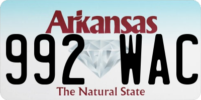 AR license plate 992WAC